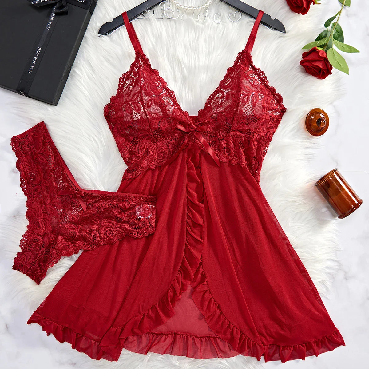 Transparent Red Sexy Lingerie Women's Underwear See Through Sleepwear Curvy Ware Transparent Red Sexy Lingerie Women's Underwear See Through Sleepwear Curvy Ware