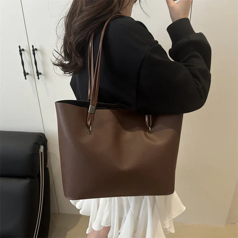 Ladies Luxury Tote Messenger Bag Double Strap Curvy Ware -CR-043