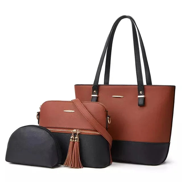 Curvy Ware 3-in-1 Women’s Leather Shoulder Bag Set