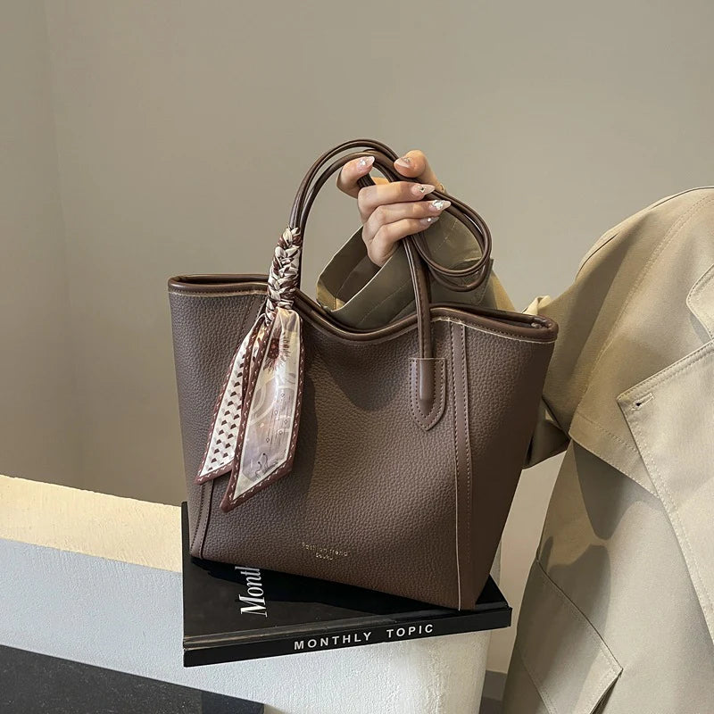 Luxury Designer Handbags Purses With Scarf Decorated