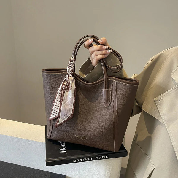 Luxury Designer Handbags Purses With Scarf Decorated