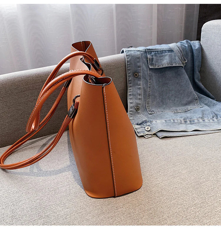 Ladies Luxury Tote Messenger Bag Double Strap Curvy Ware -CR-043