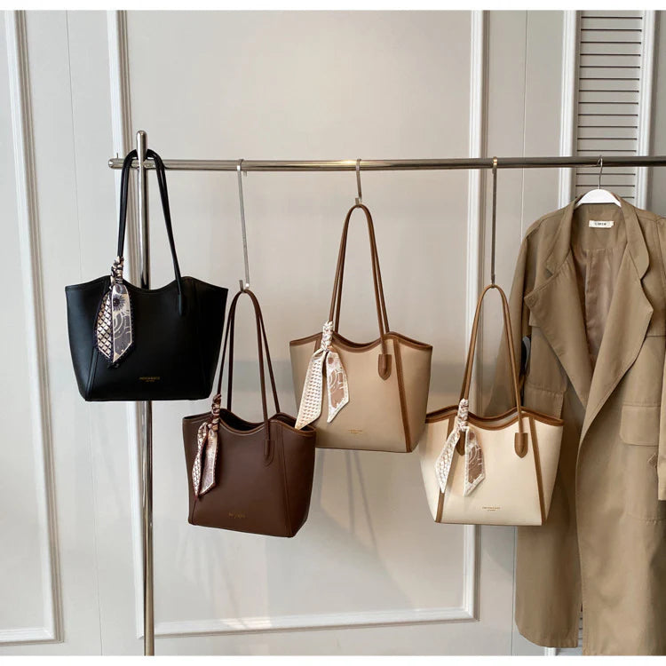 Luxury Designer Handbags Purses With Scarf Decorated