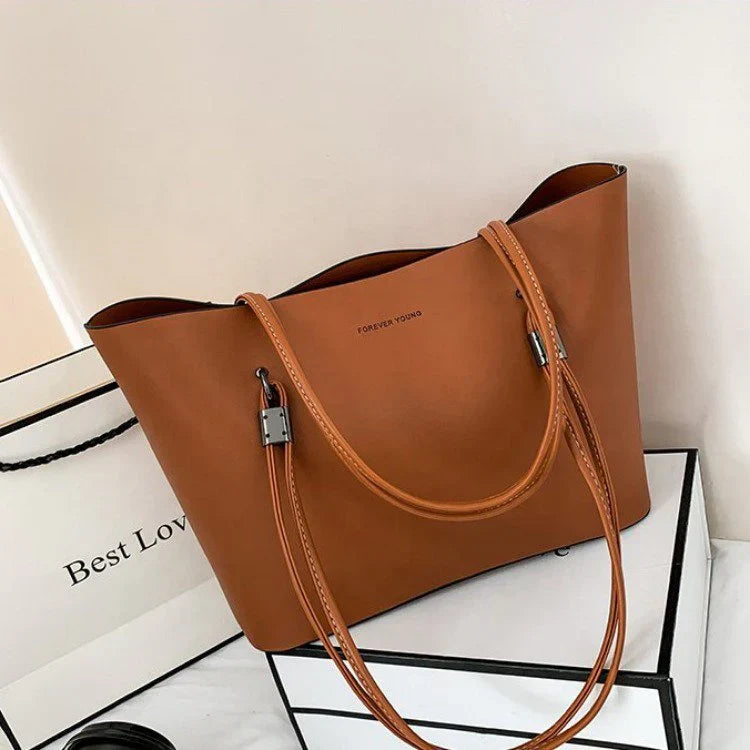 Ladies Luxury Tote Messenger Bag Double Strap Curvy Ware -CR-043