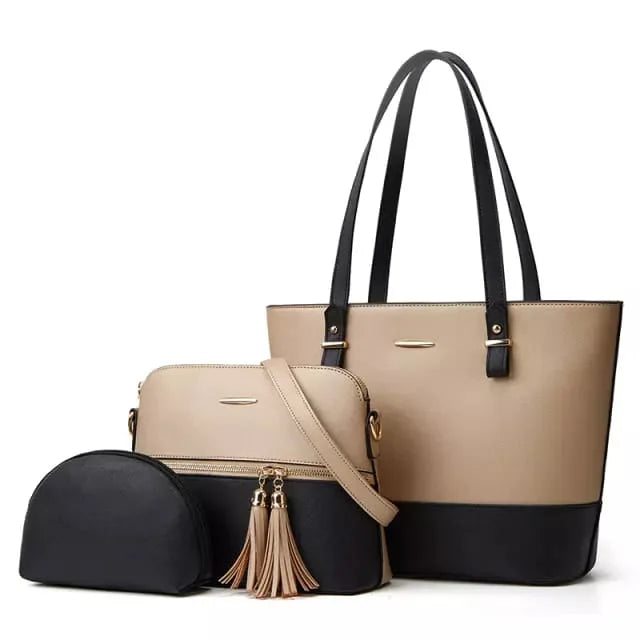Curvy Ware 3-in-1 Women’s Leather Shoulder Bag Set