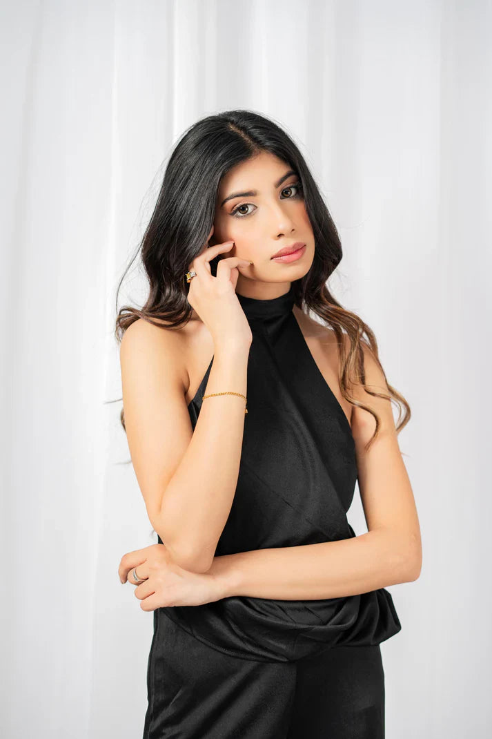 Curvy Ware Stripes Shoulder Wide Legs Jumpsuit For Women's (Imported)