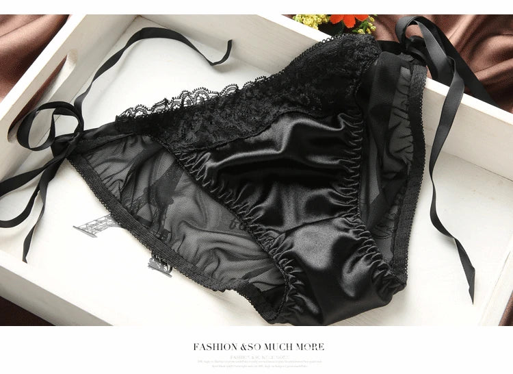 Japanese sexy lace back diamond front button underwear women's bra suit