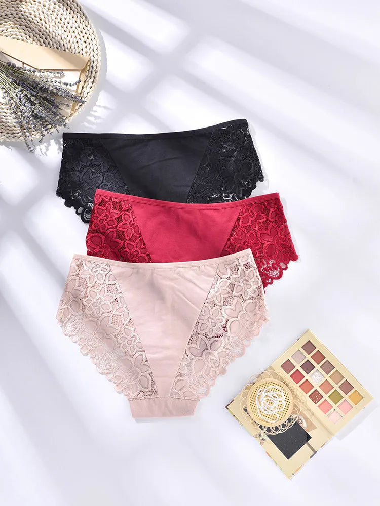 1XL-4XL Plus Size Women Briefs Panties High Waist Sexy Lingerie Hollow Out Underpanties Comfortable Underwear 80-140kg