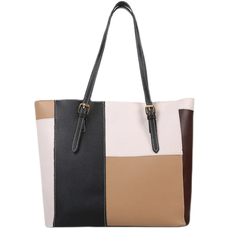 Casual Candy Color Spliced Women's Shoulder Bag Soft Surface Single Shoulder Bag Simple Handheld Bag Hip Hop Style Square Shape