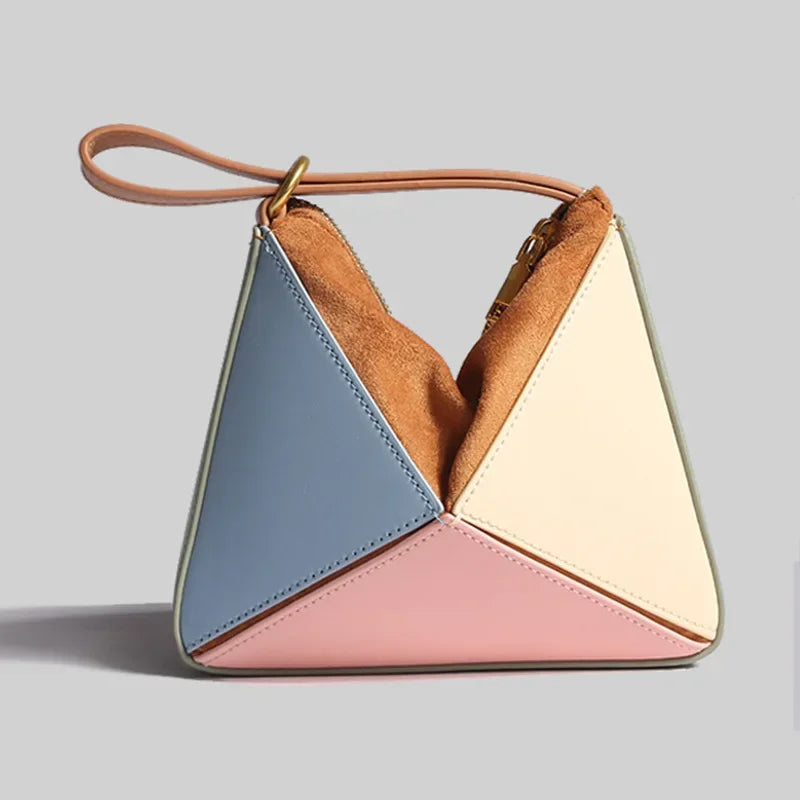 Women's Luxury Crossbody Bag Fashion Brand Handbags for 2024 Turkey Stereoscopic Designer Bags Colorful Triangle Patchwork