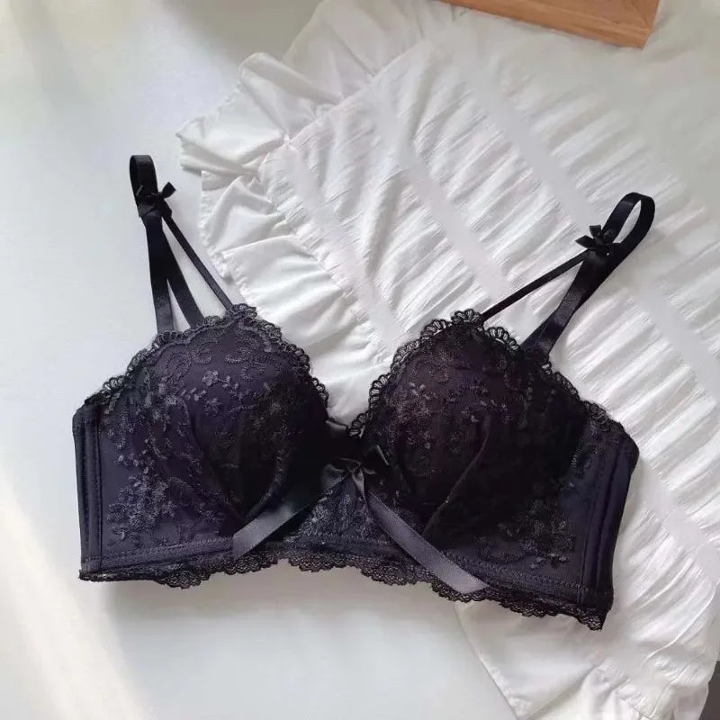 Anti Sagging Bralette Mujer Seamless Bras for Women Sexy Lingerie Korean Push Up Bra Brassiere Black Underwear Cute Korean Style