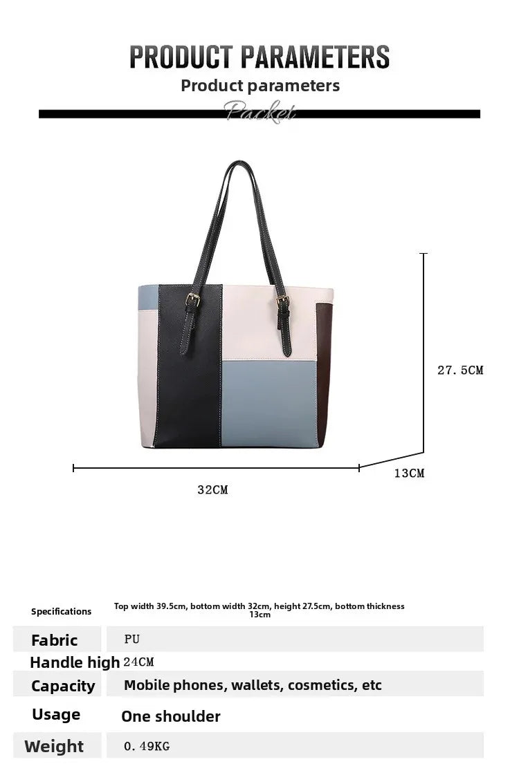 Casual Candy Color Spliced Women's Shoulder Bag Soft Surface Single Shoulder Bag Simple Handheld Bag Hip Hop Style Square Shape