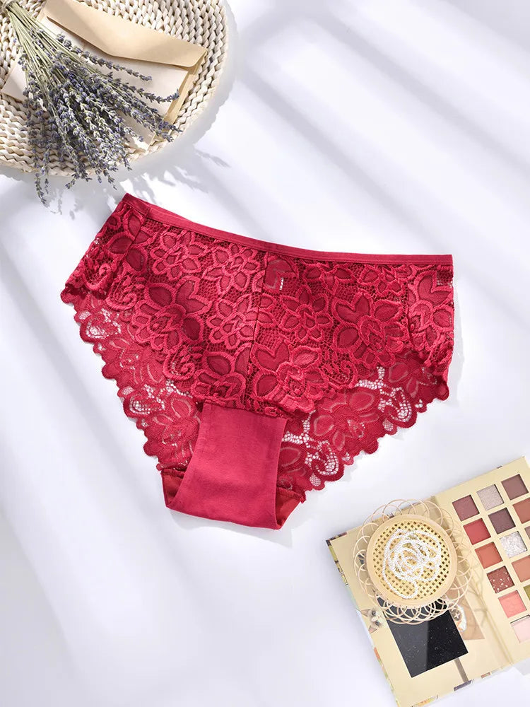 1XL-4XL Plus Size Women Briefs Panties High Waist Sexy Lingerie Hollow Out Underpanties Comfortable Underwear 80-140kg