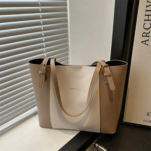 Retro Minimalist Large Capacity Commuter Bag Women's Winter New Fashion Handbag Shoulder Bag Tote Bag Soft Polyester Lining