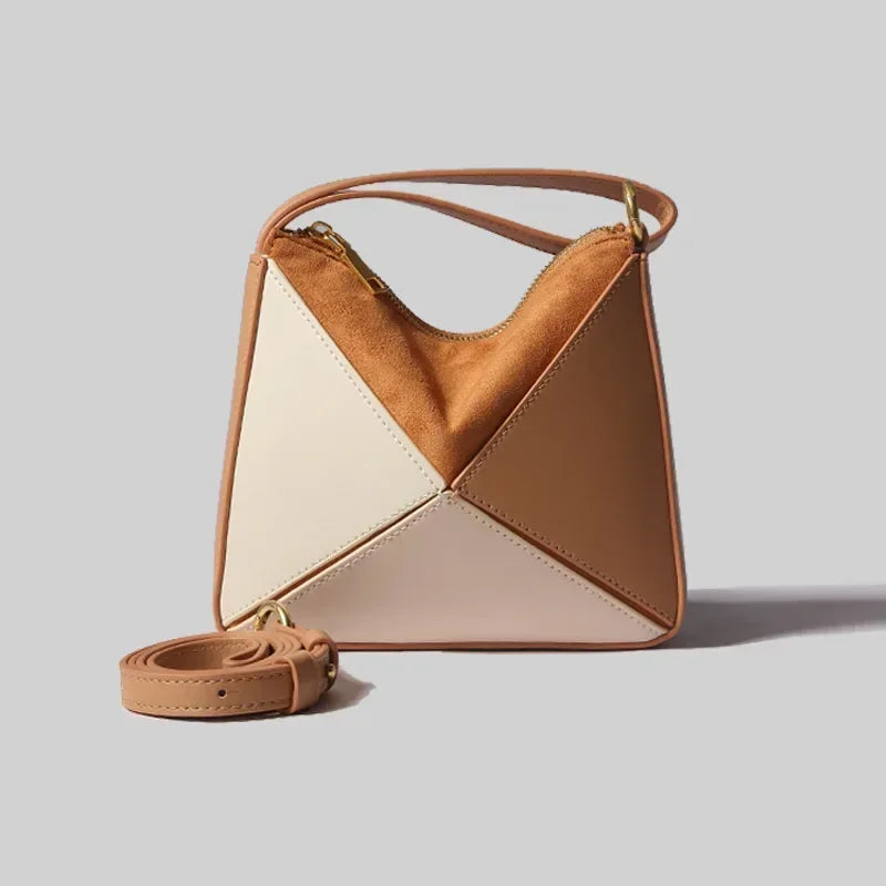 Turkey Style Designer Fold Trianglewomen's Handbag Winter Patchwork Candy Color Versatile Unique Leisure Female Bags