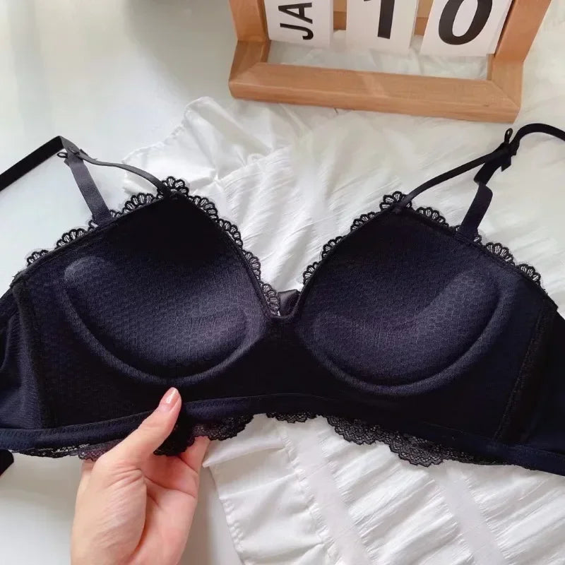 Anti Sagging Bralette Mujer Seamless Bras for Women Sexy Lingerie Korean Push Up Bra Brassiere Black Underwear Cute Korean Style