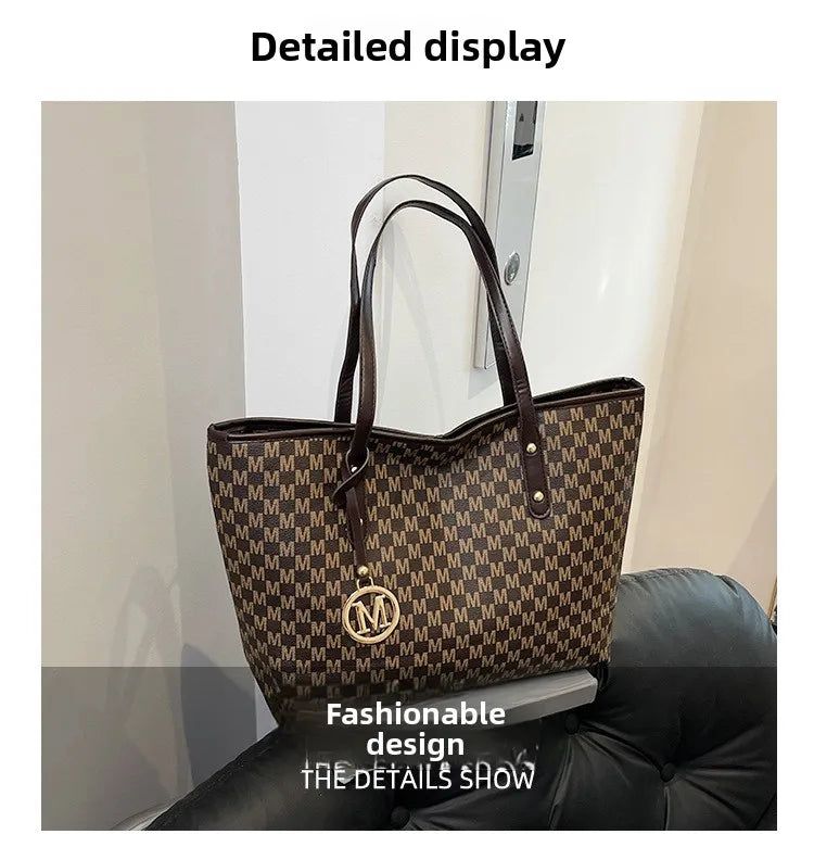 Large Capacity Commuting Tote Bags Fashionable Printed Pu Leather Handbag for Women College Students Class Handbags Shoulder Bag
