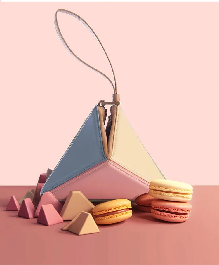 Turkey Style Designer Fold Trianglewomen's Handbag Winter Patchwork Candy Color Versatile Unique Leisure Female Bags