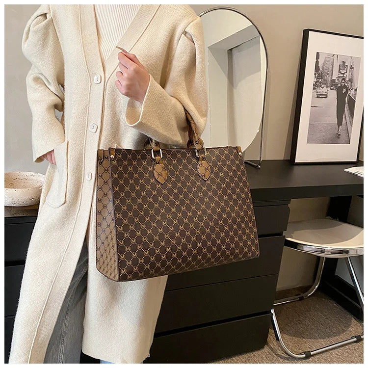 2025 new fashion portable shopping bag large capacity tote bag elegant fashion shoulder bag handbags women's large bag