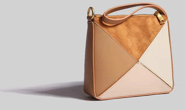 Turkey Style Designer Fold Trianglewomen's Handbag Winter Patchwork Candy Color Versatile Unique Leisure Female Bags