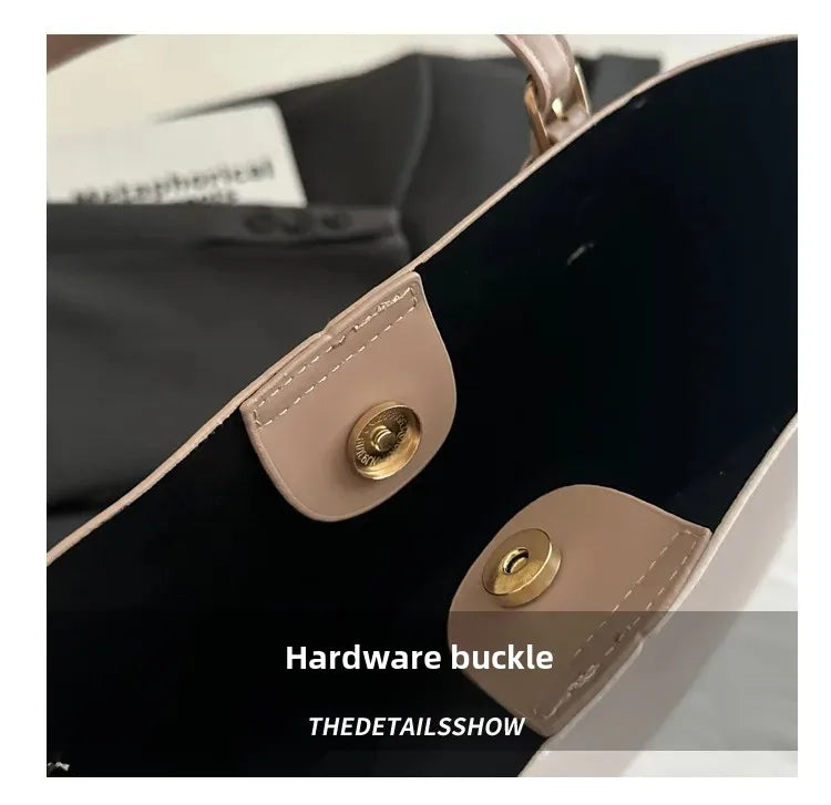 Retro Minimalist Large Capacity Commuter Bag Women's Winter New Fashion Handbag Shoulder Bag Tote Bag Soft Polyester Lining