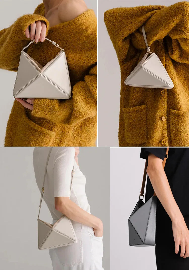 Turkey Style Designer Fold Trianglewomen's Handbag Winter Patchwork Candy Color Versatile Unique Leisure Female Bags