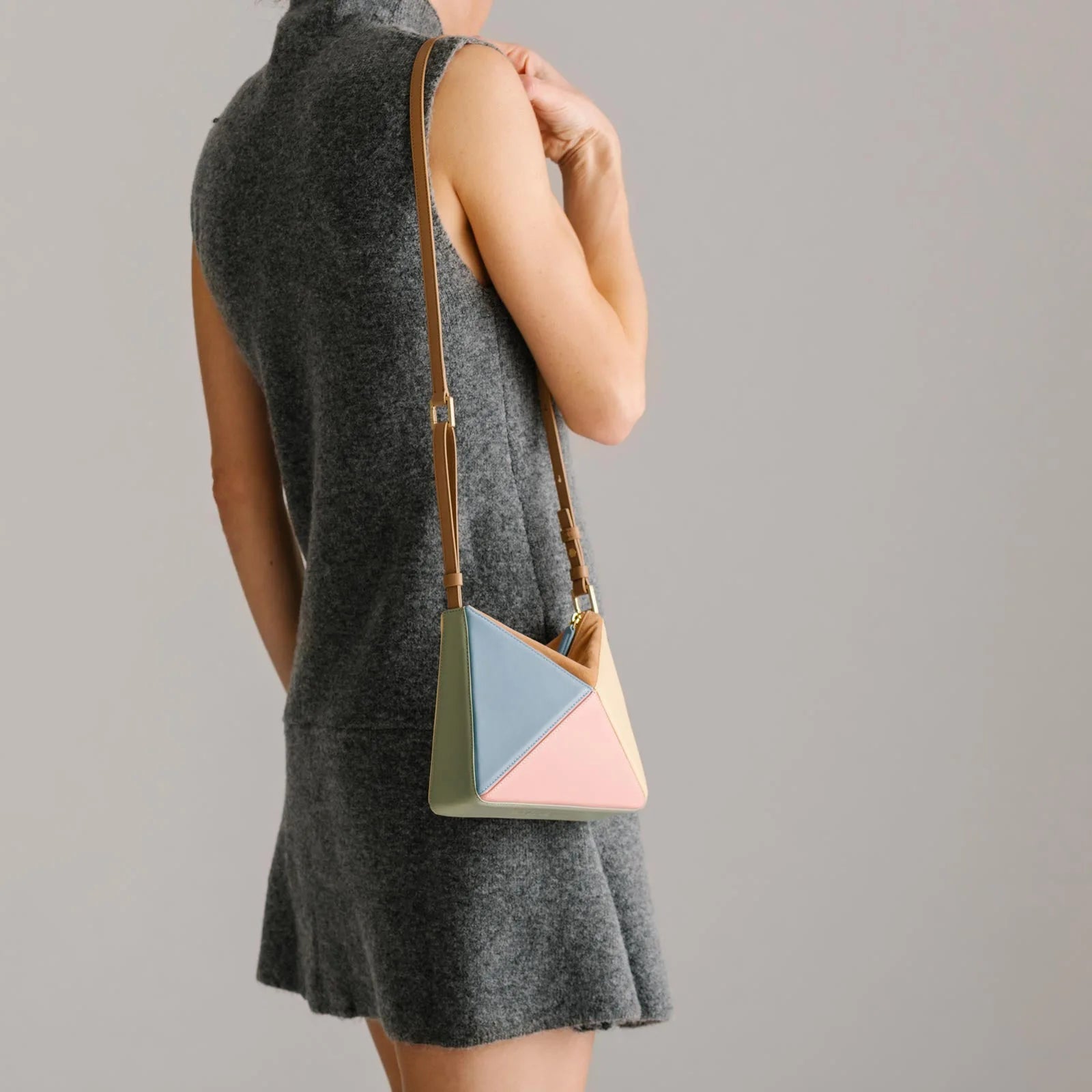 Women's Luxury Crossbody Bag Fashion Brand Handbags for 2024 Turkey Stereoscopic Designer Bags Colorful Triangle Patchwork