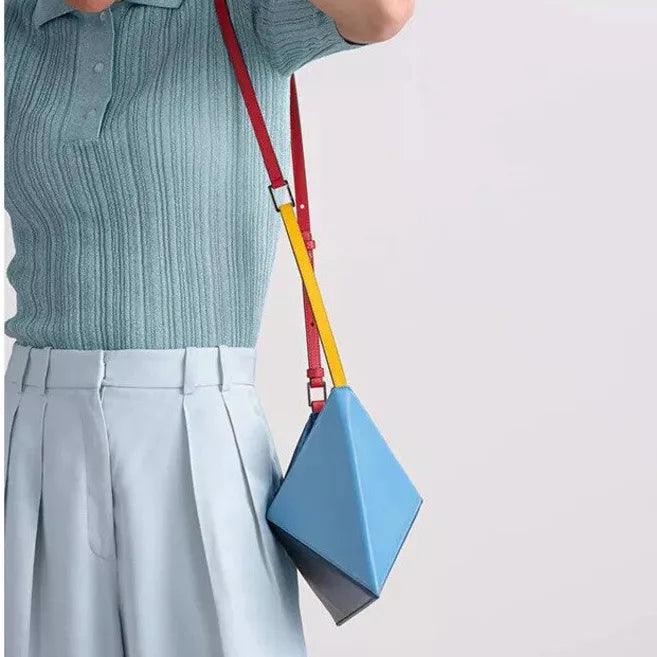 Women's Luxury Crossbody Bag Fashion Brand Handbags for 2024 Turkey Stereoscopic Designer Bags Colorful Triangle Patchwork