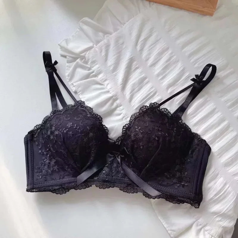 Anti Sagging Bralette Mujer Seamless Bras for Women Sexy Lingerie Korean Push Up Bra Brassiere Black Underwear Cute Korean Style