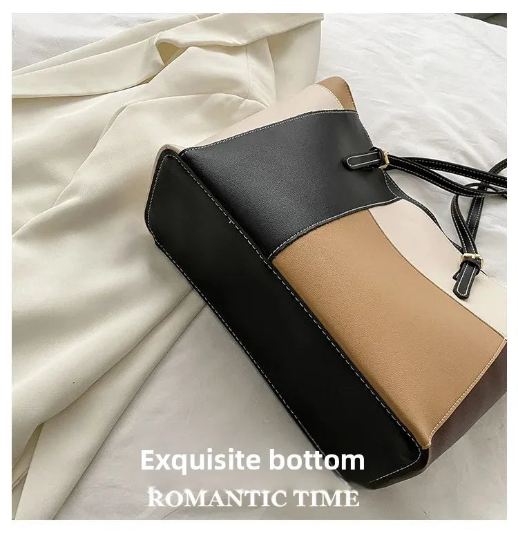 Casual Candy Color Spliced Women's Shoulder Bag Soft Surface Single Shoulder Bag Simple Handheld Bag Hip Hop Style Square Shape