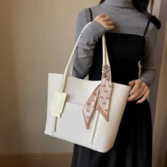 Elegant 2 Piece Tote Bag with Scarf Accent Curvy Ware-CR-049