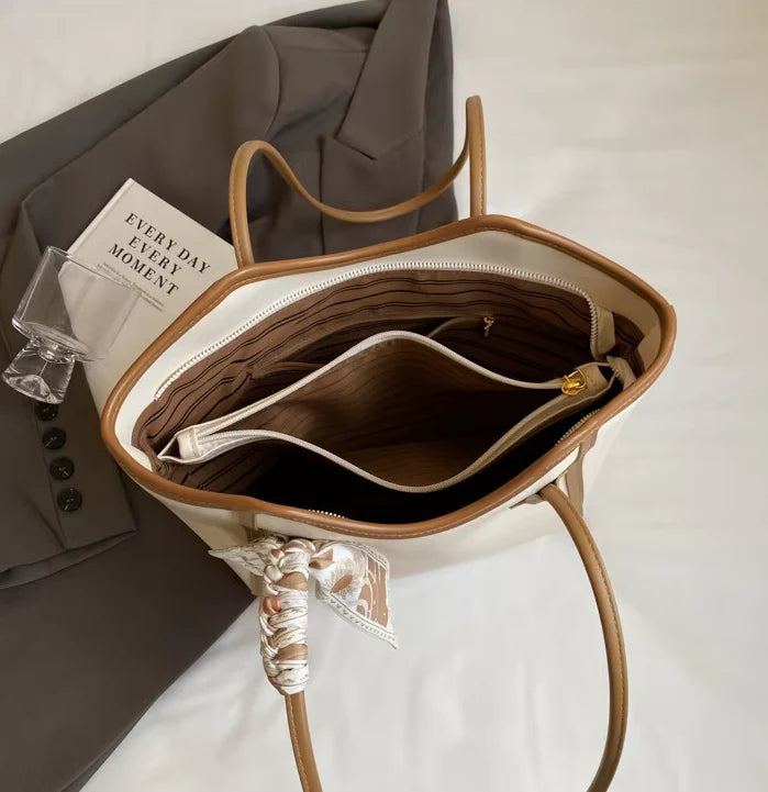 Luxury Designer Handbags Purses With Scarf Decorated