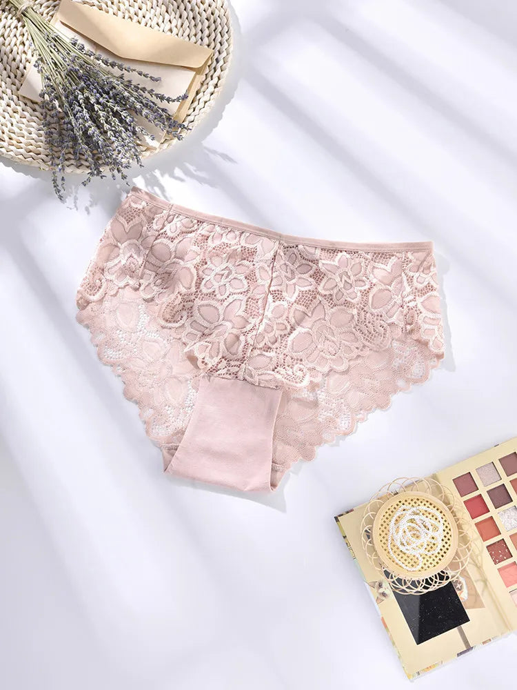 1XL-4XL Plus Size Women Briefs Panties High Waist Sexy Lingerie Hollow Out Underpanties Comfortable Underwear 80-140kg