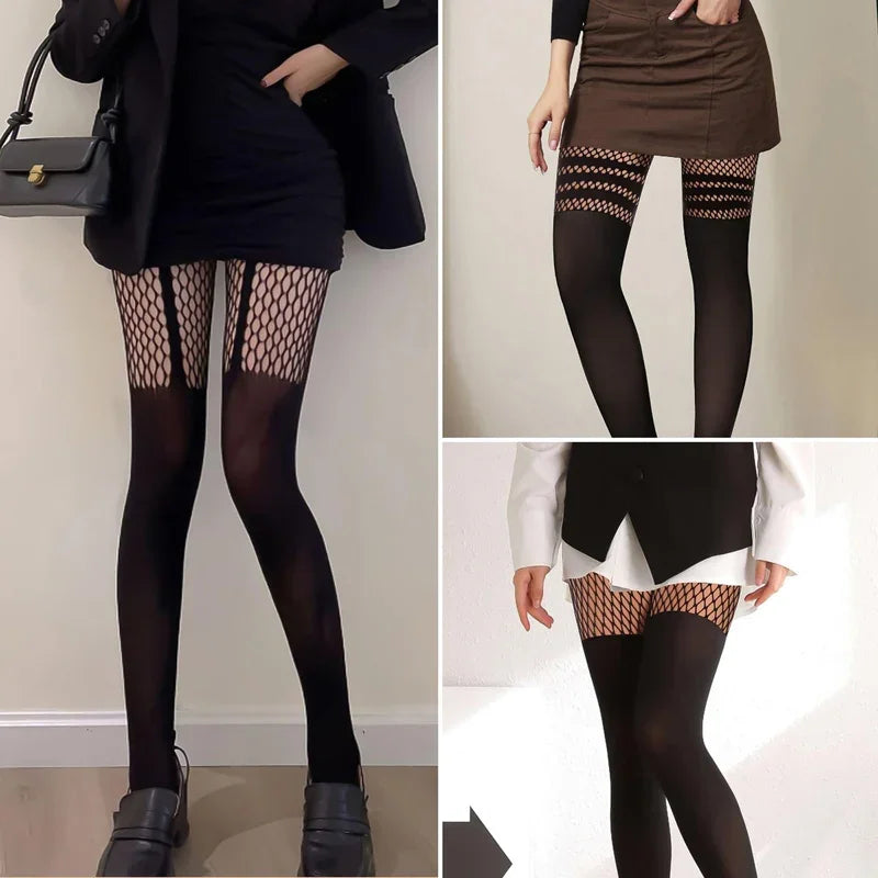 Sexy Hollow Pantyhose Suspenders Fishnet Stockings Nightclub Tights Dance Sexy Pantyhose Women Tights Women