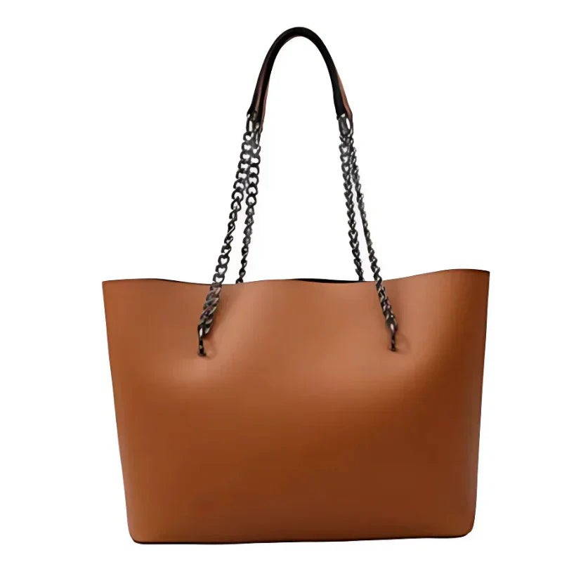 Luxury Women's Tote Bag Wit Chain Strap Curvy Ware 020