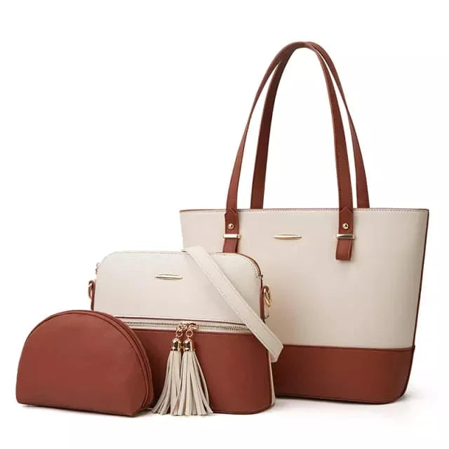 Curvy Ware 3-in-1 Women’s Leather Shoulder Bag Set